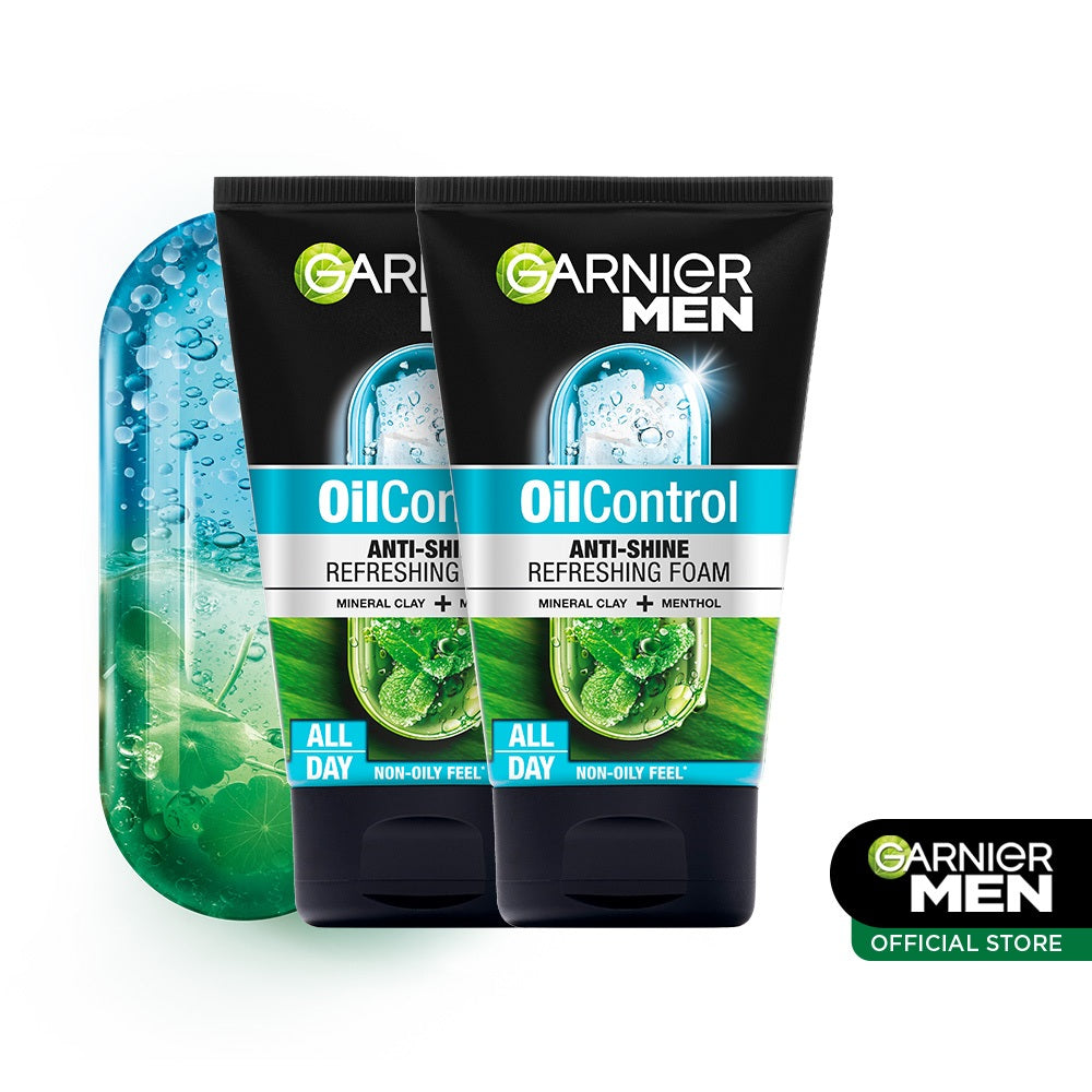 [PAKET HEMAT ISI 2] GARNIER Men Facial Wash Turbolight Oil Control Cooling Foam Skincare 100ml Sabun Cuci Muka Pria Face Wash Pembersih Wajah Sabun Muka Glowing dan Memutihkan