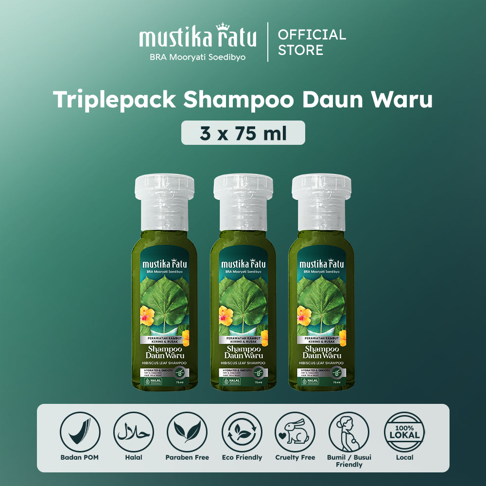 Mustika Ratu Triplepack Shampoo Daun Waru 75mL