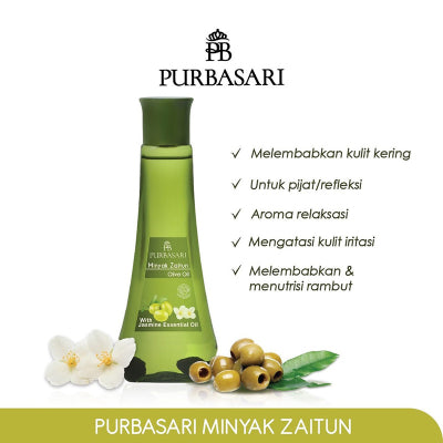 Purbasari Minyak Zaitun 150 ml Efek Relaksasi / Purbasari Minyak Zaitun Mawar 150 ml