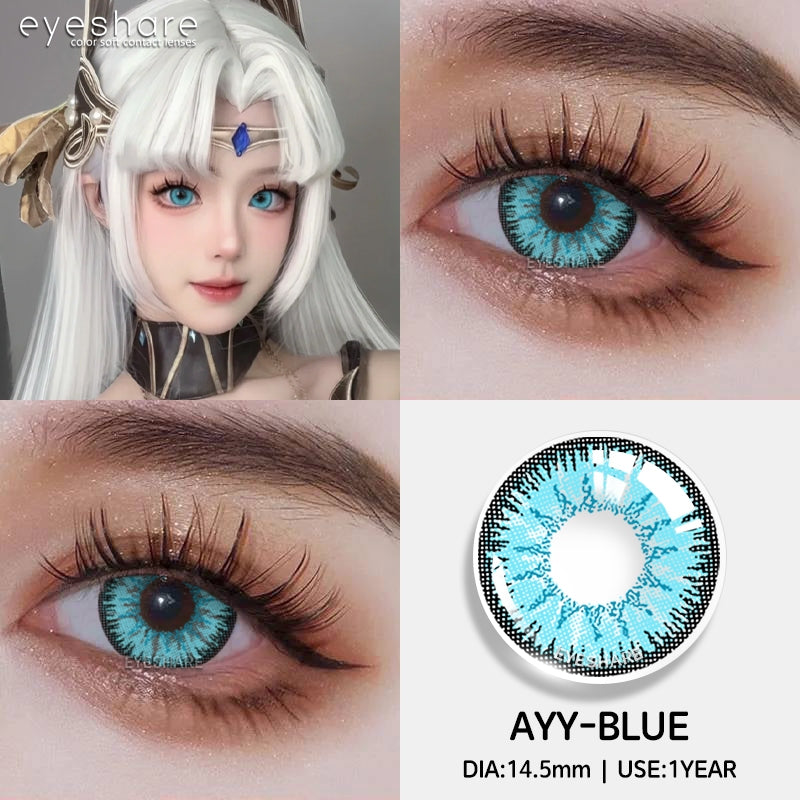Eyeshare Softlens 14.5MM 1Pasang Lensa Kontak Putih Buta Putih Cosplay Mata Halloween Softlen