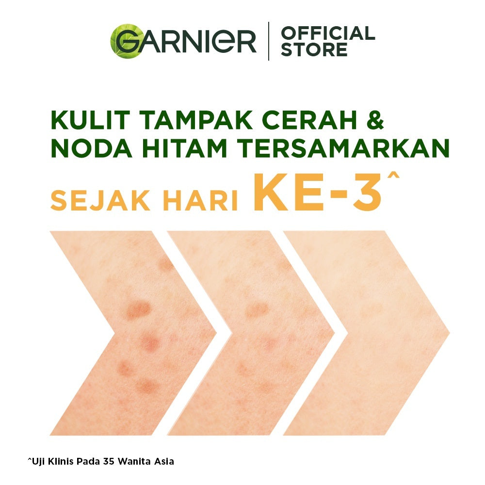 GARNIER Paket Skincare 1 Set Lengkap Vitamin C Brightening Daily Set Serum & Day Cream| Day Cream 50 ml + Serum 30 ml tone up mencerahkan moisturizer pelembab