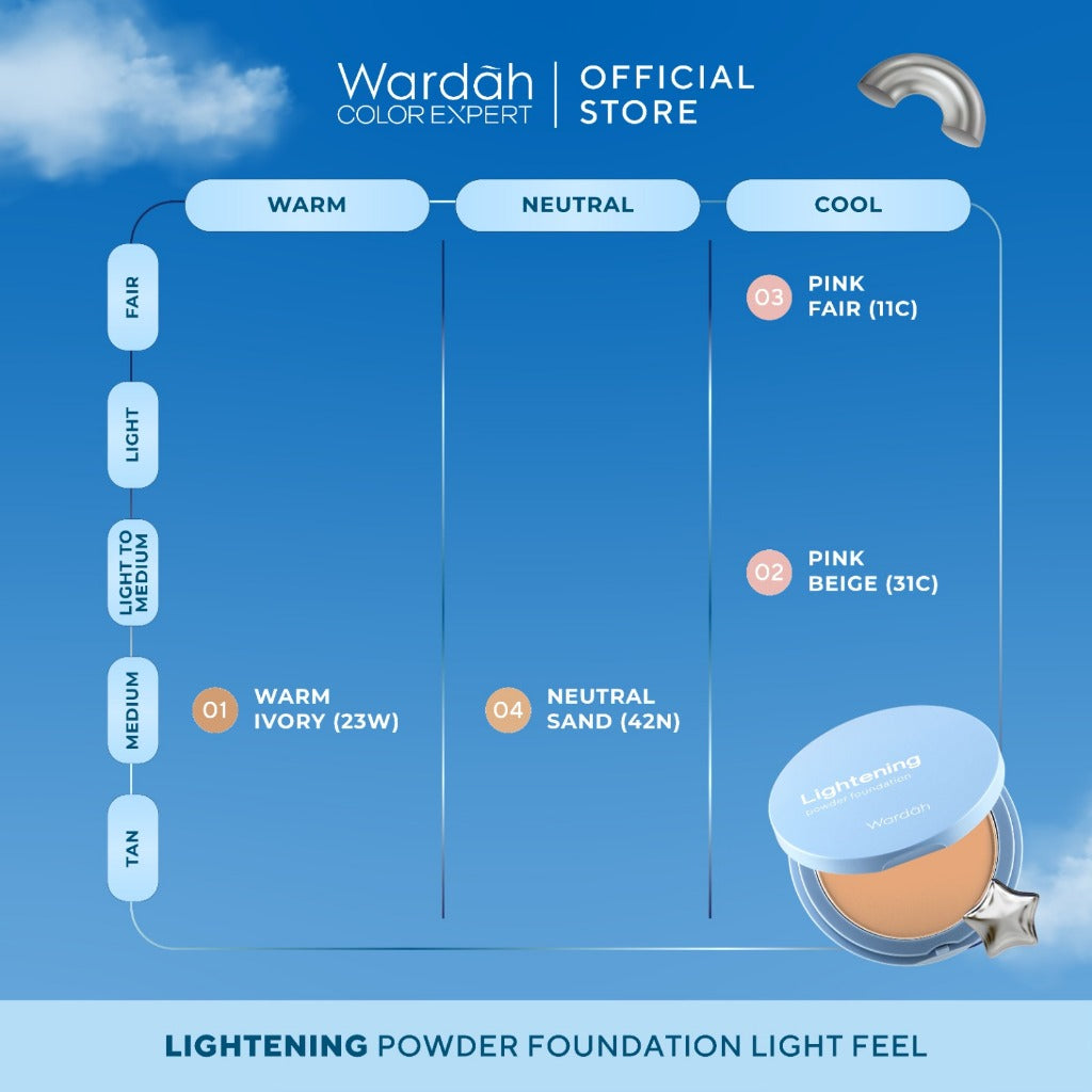 WARDAH Lightening Powder Foundation Extra Cover 10 g - All Skin - Two Way Cake - TWC Extra Cover - Bedak Padat Medium to High Coverage dengan SPF 22 PA dan Serum Niacinamide Untuk Hasil Makeup Flawless dan Cerah - Makeup - Cocok Dipakai dengan Cushion