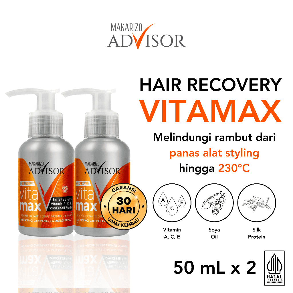 PAKET ISI 2 - Makarizo Advisor Hair Recovery Vitamax 50mL - Vitamin Rambut / Serum Rambut