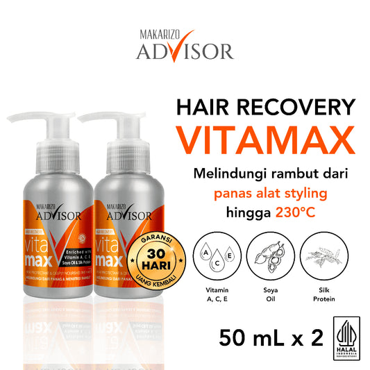 PAKET ISI 2 - Makarizo Advisor Hair Recovery Vitamax 50mL - Vitamin Rambut / Serum Rambut