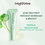 Glad2Glow Salicylic Acid Overnight Acne Spot Cream Treatment with Centella | Obat Jerawat Salep Jerawat Acne Gel Anti Acne Cream penghilang bekas jerawat g2glow acne patch jerawat obat totol jerawat G2G official store