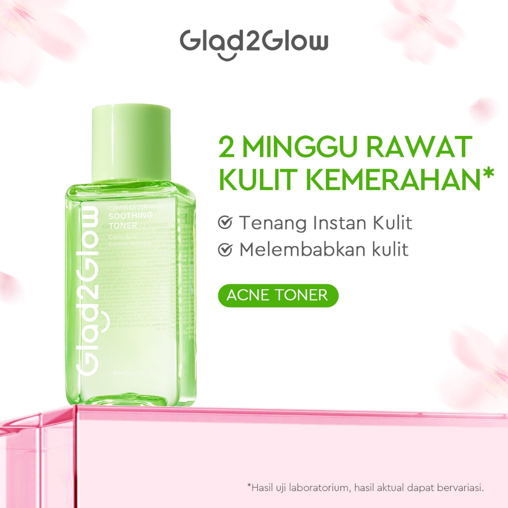 Glad2Glow Toner Complete Series 80ml-Brighten/Acne Toner/Barrier/Exfoliating toner-Skincare toner badan face mist hydrating toner centella toner wajah eksfoliasi water g2g toner hydrating gloglowing brightening exfoliasi glycolic madeca g2g official store