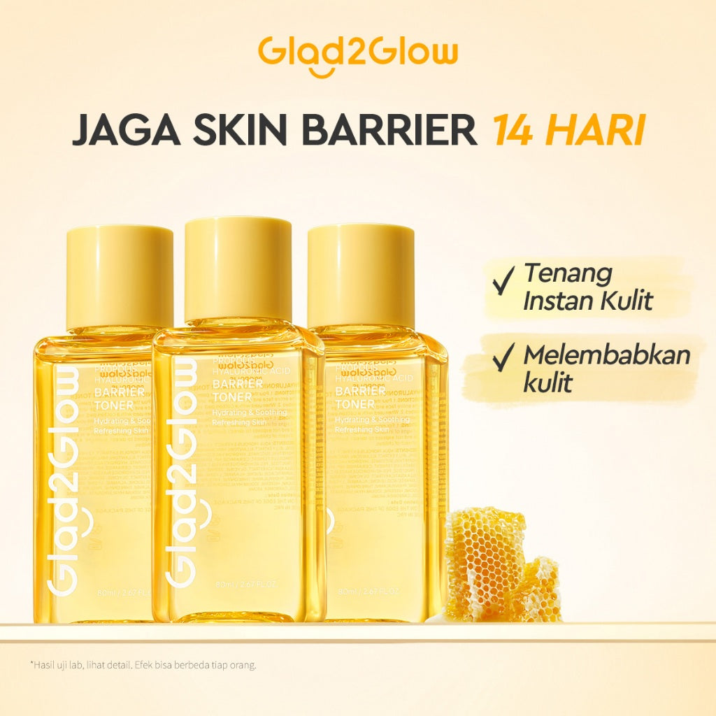 Glad2Glow Propolis Hyaluronic Acid Barrier Essence Toner badan face mist hydrating toner centella Toner eksfoliasi wajah glycocid acid glycolic acid Memperbaiki penghalang kulit Jaga kulit Anda tetap terhidrasi Skincare G2G Toner g2glow official stor