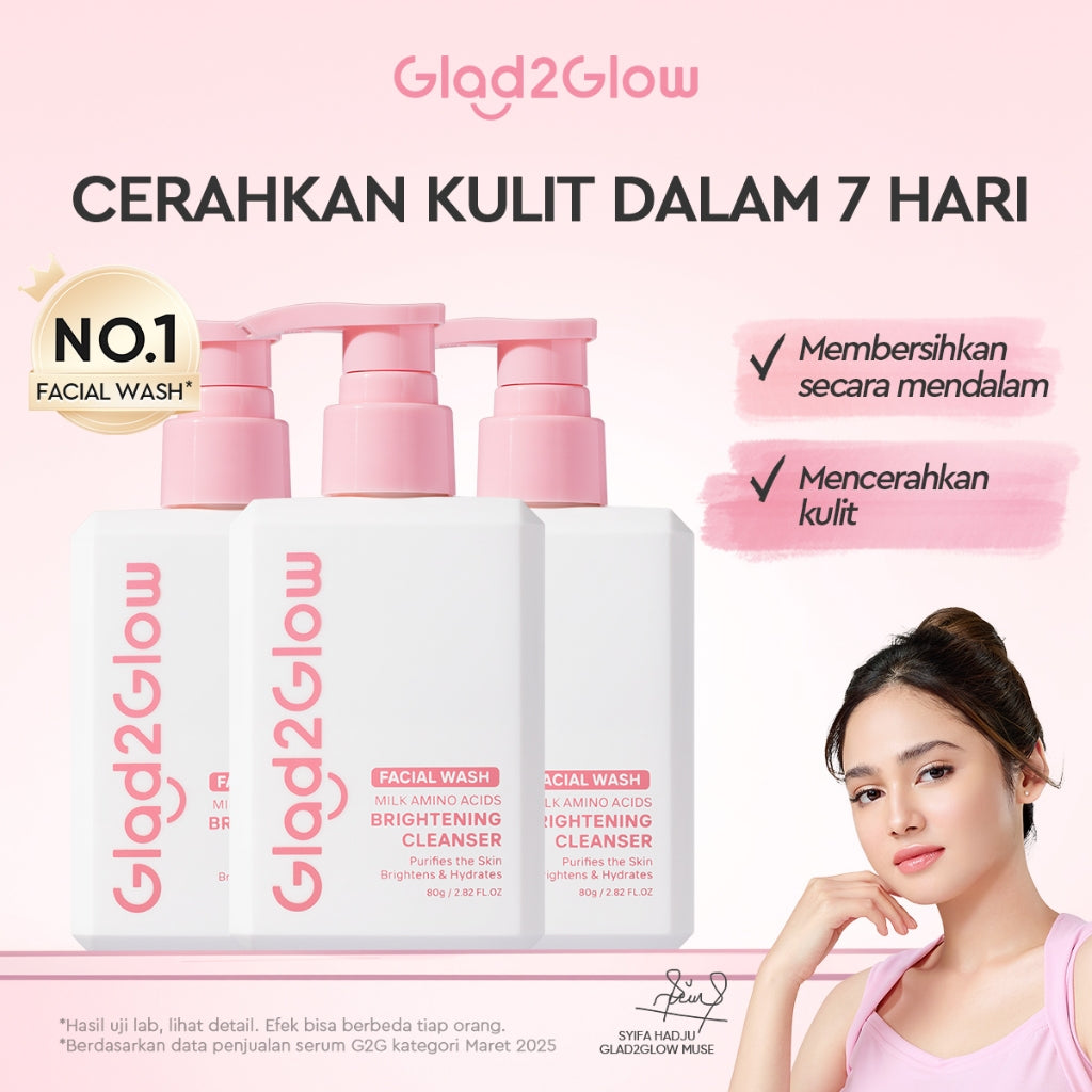 [Hemat 4PCS]Glad2Glow Facial Cleanser Series-Low PH Gel Centella Mencerahkan Pencerah Wajah Anti Jerawat Penuaan Hilangkan Flek & Tenangkan face wash Pembersih Wajah Membersihkan kotoran dan minyak Menjaga pelindung kulit Mengobati g2glow official store