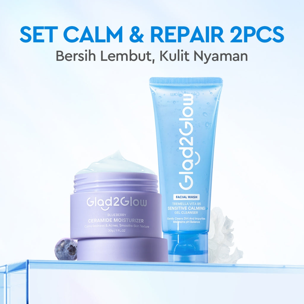 Glad2Glow Tremella Vita B5 Sensitive Calming Gel Cleanser facial wash skincare face wash sabun cuci muka cleansing balm exfoliating exfoliasi wajah sabun muka pembersih wajah Menenangkan kulit sensitif menghidrasi & menutrisi kulit g2glow official store