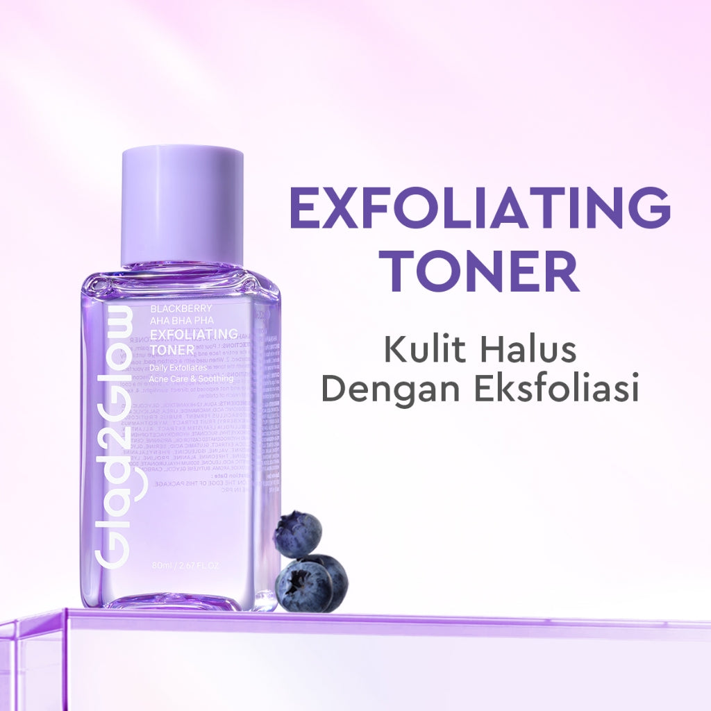 Glad2Glow Daily Exfoliating Toner toner badan face mist hydrating toner centella Toner eksfoliasi wajah glycocid acid glycolic acid kulit halus Eksfoliasi Lembut Jaga kulit Anda tetap terhidrasi Rawat kulitmu Skincare Mikrodermabrasi g2glow official store