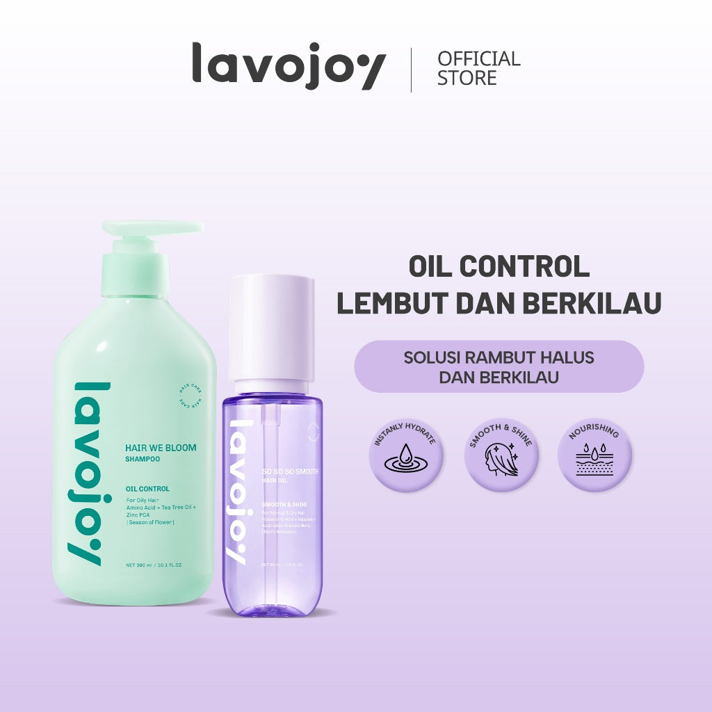Lavojoy So So So Smooth Hair Oil 80ml  – Hair Oil Rambut Kering & Kusut, Melembutkan, Mengurangi Rambut Mengembang, Perlindungan Rambut Dari Panas Berlebih, Dengan 9 Natural Oils & Vitamin E