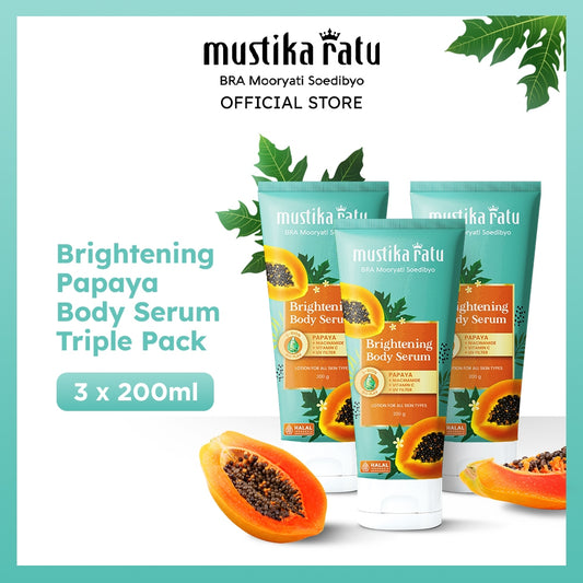 Mustika Ratu Brightening Papaya Body Serum 200ml - Triple Pack