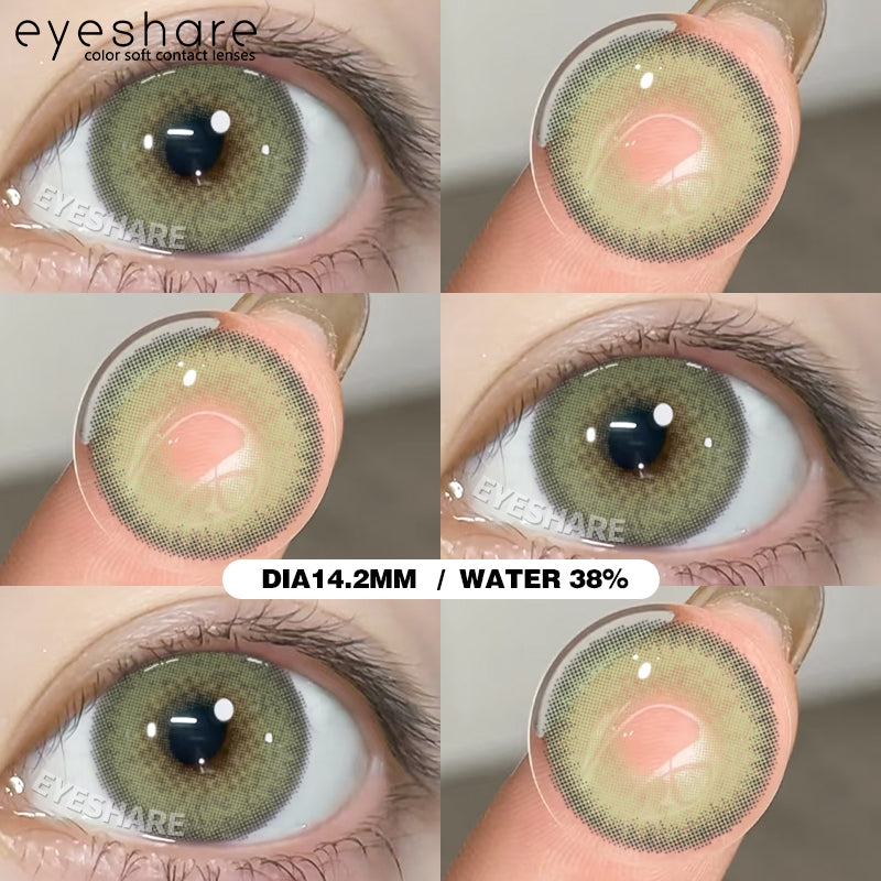 Eyeshare Iceland Brown 1Pasang 14.2mm Lensa Kontak Soflens Warna softlense