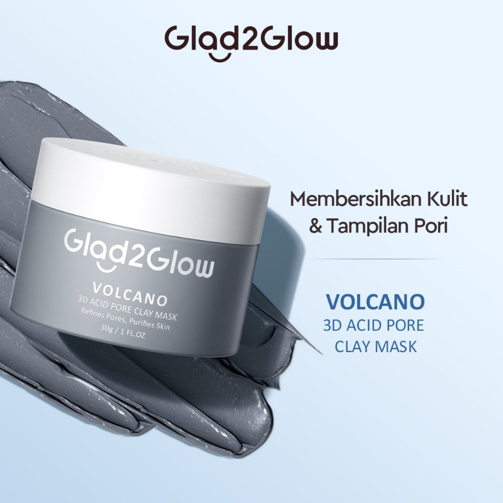 Glad2Glow Pomegranate Niacinamide Brightening Clay Mask Masker Wajah Masker Pencerah Mud Mask Masker Niacinamide  Masker Merah Muda Pink Masker Komedo Masker Glad2Glow Clay Mask Masker G2G Clay Masker Gel Mask Sheetmask Skincare Bpom G2Glow Official Store