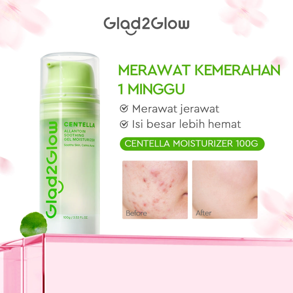 Glad2Glow Moisturizer Series Mencerahkan Pencerah Wajah Anti Jerawat Penuaan Hilangkan Flek Tenangkan Kulit Niacinamide 377 Retinol Centella Skincare Pelembab Esensi Perawatan Kulit Pelembab Wajah Pembersih day cream tone up g2g official store
