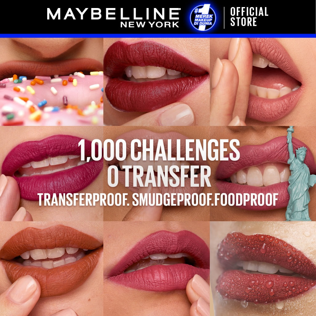 Maybelline Superstay Matte Ink Liquid Long Lasting Waterproof Matte Lipstick Lipcream Make Up Transferproof Tahan 16 Jam Vinyl Ink