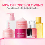 Glad2Glow Day&Night 6in1 Renew Set bundle -Milk cleanser+Brightening toner+Brightening Moisturizer+Cleanser+Brightening Serum+Retinol Serum+Retinol moisturizer Niacinamide Mencerahkan Wajah Mencerahkan Melembabkan Kulit skin skincare g2glow official store