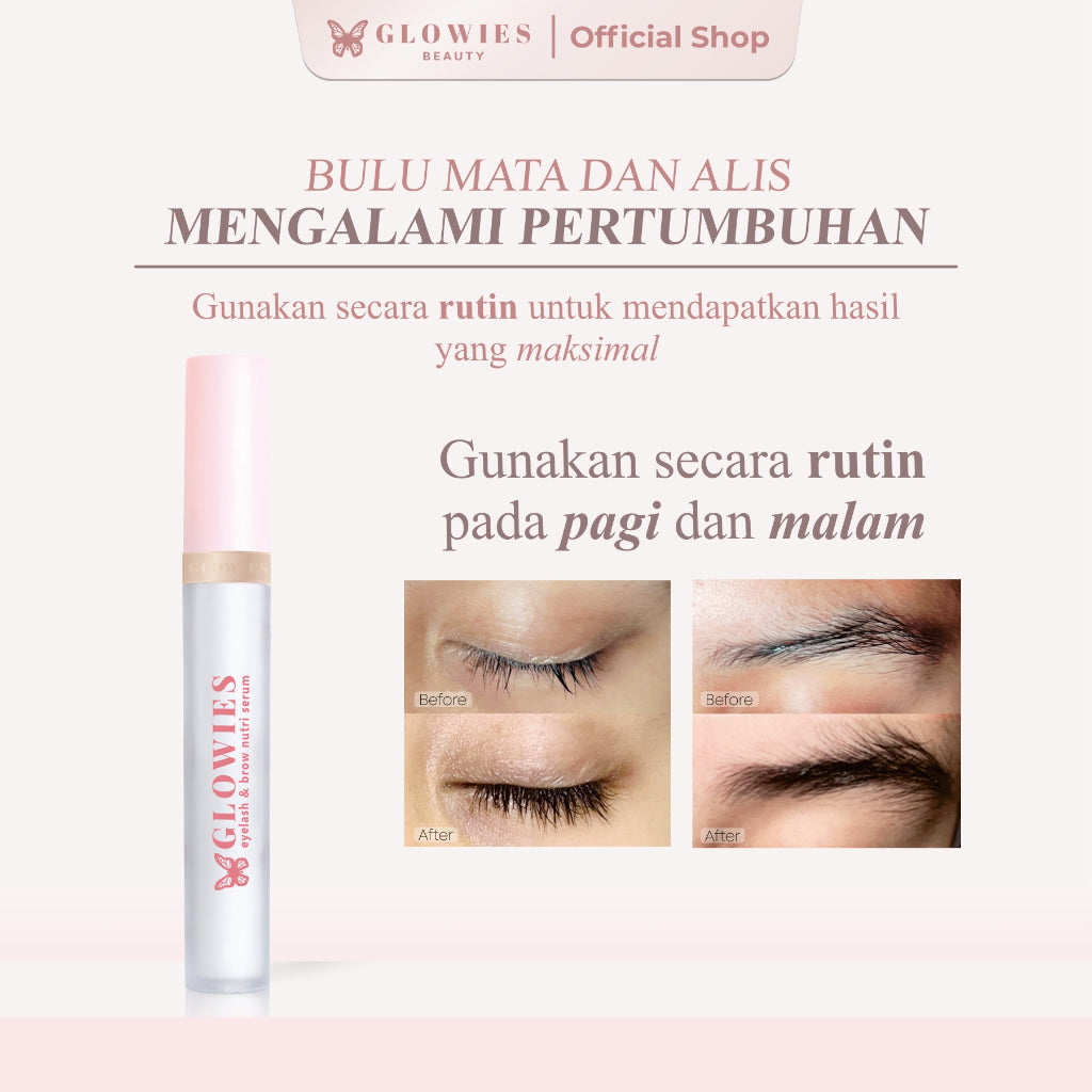 [Flash Sale] Glowies Serum Bulu Mata Serum Bulu Mata dan Alis Eyelash & Brow Nutri Serum 4 ml Water Based Serum Menebalkan dan Menumbuhkan Bulu Mata dan Alis