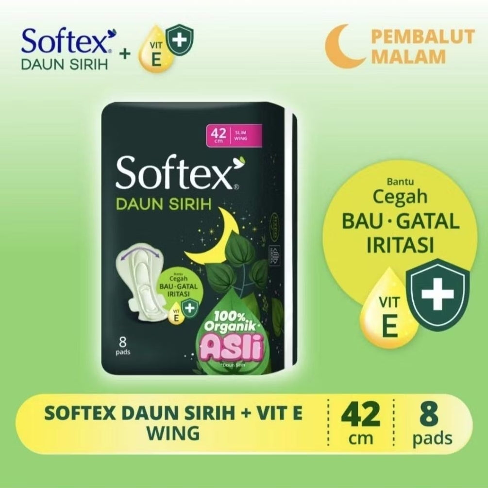 Softex Daun Sirih Pembalut Wanita Wing 42 cm 8 pcs
