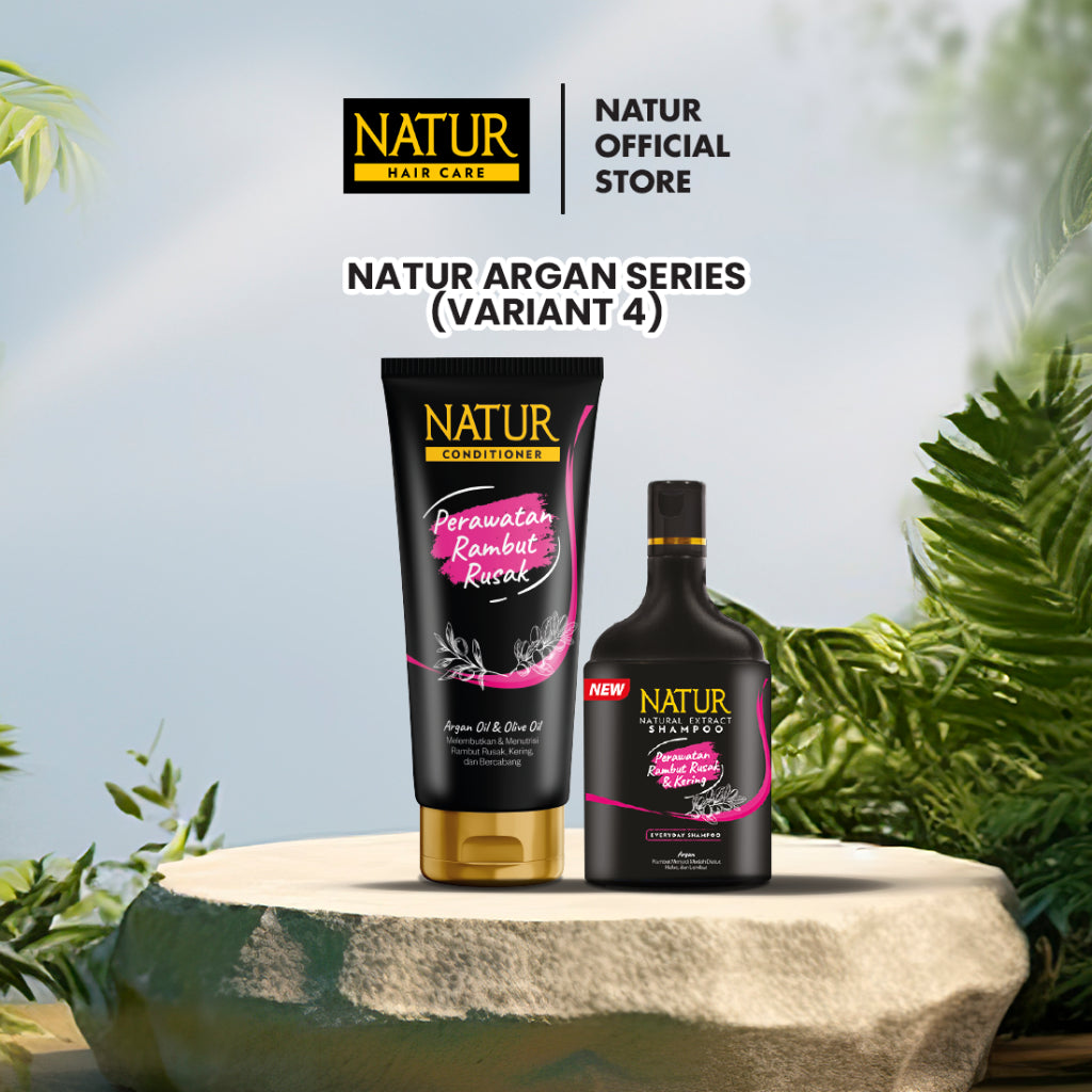 Natur Argan Series - Perawatan Rambut Rusak, Kering, dan Bercabang