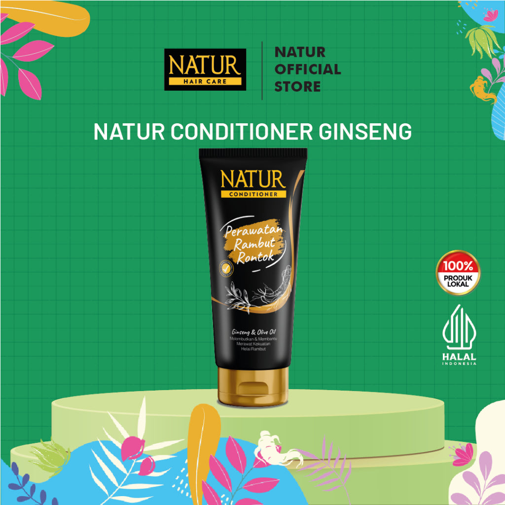 Natur Conditioner Ginseng 160 ml - Kondisioner Kekuatan Helai Rambut Rontok / Anti Hair Fall / Menguatkan Akar Rambut