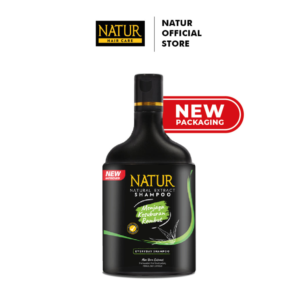 Natur Shampoo Aloe Vera 270 ml + 2pc Natur Hair Mask Aloe Vera - Paket Perawatan Melebatkan Rambut & Tebal
