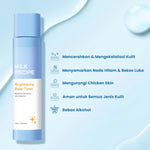 Milk Recipe Brightening Body Toner – Toner Pencerah badan pencerah ketiak pencerah leher body exfoliasi AHA & Niacinamide, Mencerahkan Leher & Siku, Kulit Belang & Gelap, Penghilang Noda Hitam & Bekas Jerawat Badan