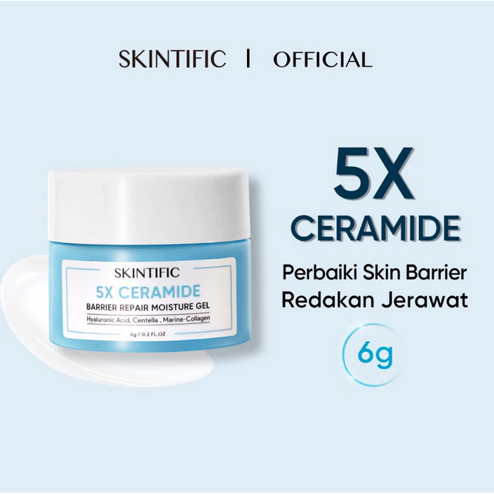 SKINTIFIC 5X Ceramide Barrier / Niacinamide Moisturizer Gel 6g TRAVEL SIZE | Cream Pemutih Wajah Calming Whitening Brightening Dark Spot