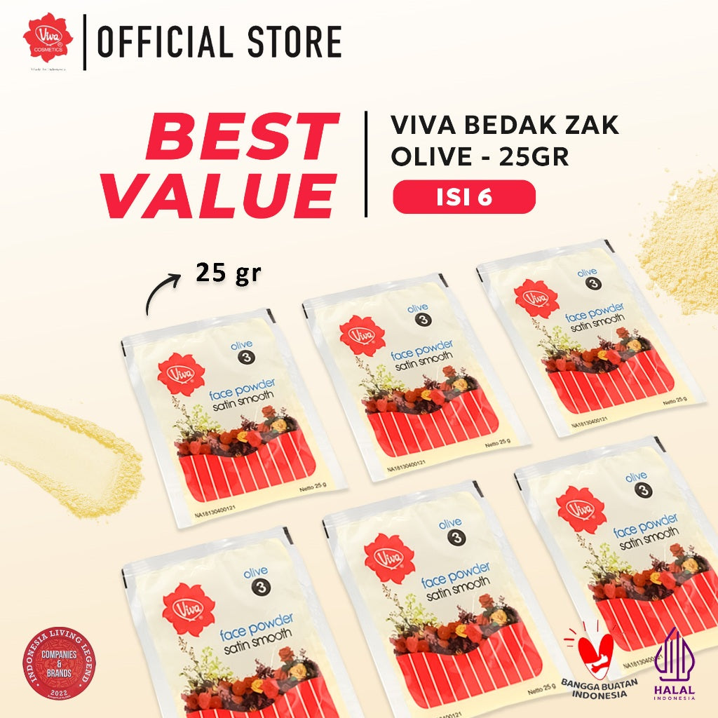 [Best Value !!!] Viva Bedak Zak (Refill - Face Powder) - Tersedia 3 Varian Warna (Isi 6 Pcs)