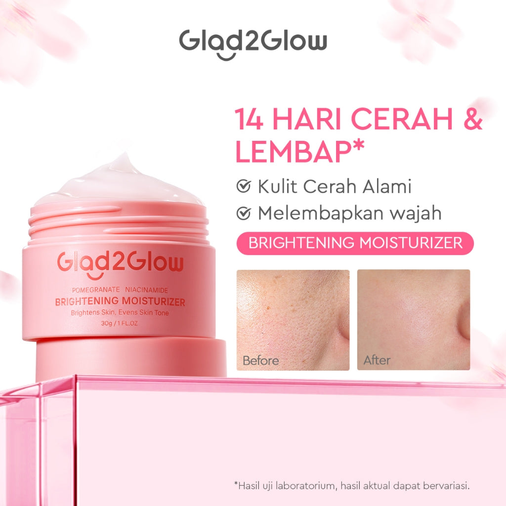 [Hemat 5PCS]Glad2Glow Moisturizer Series Mencerahkan Pencerah Wajah Anti Jerawat Penuaan Hilangkan Flek Tenangkan Kulit Niacinamide 377 Retinol Centella Skincare Pelembab Esensi Perawatan Kulit Pelembab Pembersih day cream tone up g2glow official store