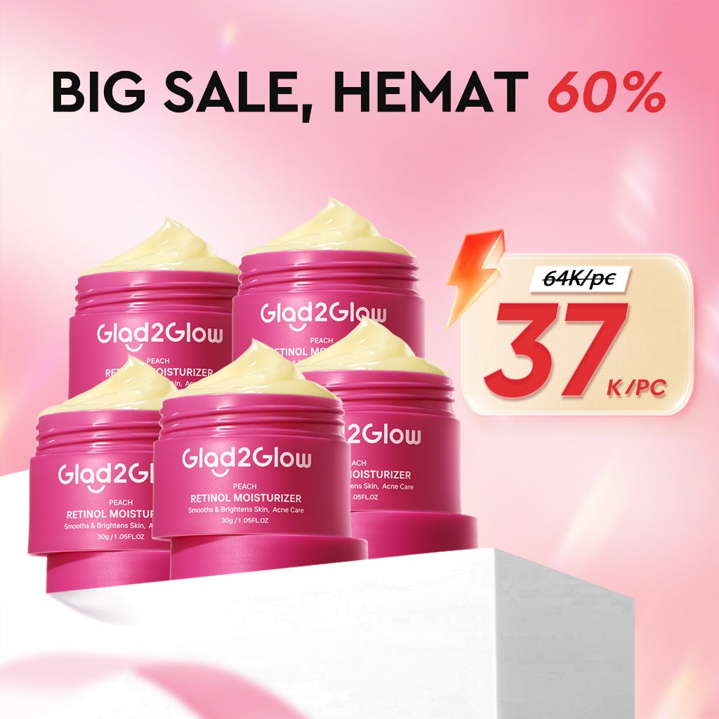 [Hemat 5PCS]Glad2Glow Moisturizer Series Mencerahkan Pencerah Wajah Anti Jerawat Penuaan Hilangkan Flek Tenangkan Kulit Niacinamide 377 Retinol Centella Skincare Pelembab Esensi Perawatan Kulit Pelembab Pembersih day cream tone up g2glow official store