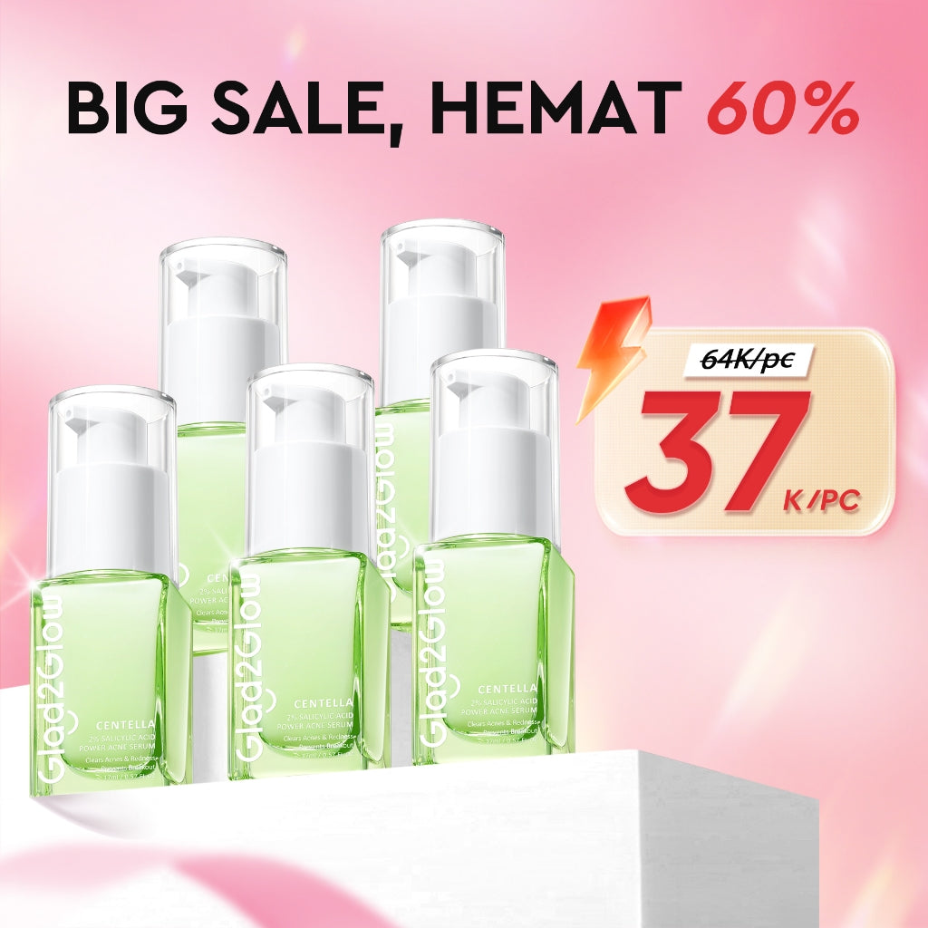 [Hemat 5PCS] Glad2Glow Serum Series - Brightening Mencerahkan Mengurangi Flek Menghaluskan Kulit Meratakan Warna Skincare Kulit Memudarkan Jerawat Niacinamide AHA BHA Centella 377 Perawatan Kulit Peeling Lembut Eksfoliasi Tidak Perih g2glow official store