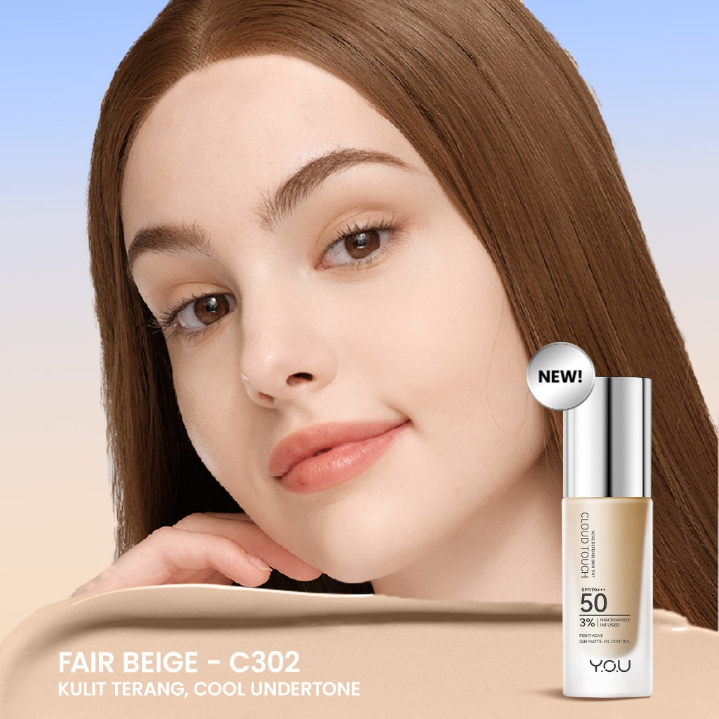 [NEW & UPGRADE] YOU Cloud Touch 3% Niacinamide Brightening Skin Tint For ALL Skin Sensitive Skin Perfect Coverage Liquid Foundation Serum Tint 24h Matte Oil Control SPF 50 No Oxidation