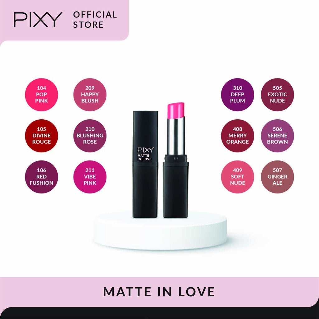 Pixy Lipstick Matte In Love 4,4gr | Lipstik Tahan Lama