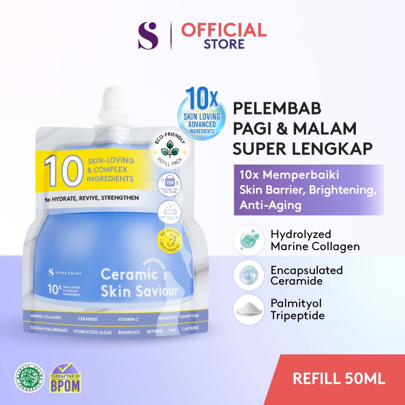 SOMETHINC - Calming & Gel Moisturizer Series | Calm Down/Ceramic Skin Saviour/Supple Power Hyaluronic9+Onsen/ACNEDOT Treatment |  Pelembap untuk Kulit Sensitif Kemerahan Normal Meredakan Kemerahan Memperkuat Skin Barrier Non comedogenic Menghidrasi