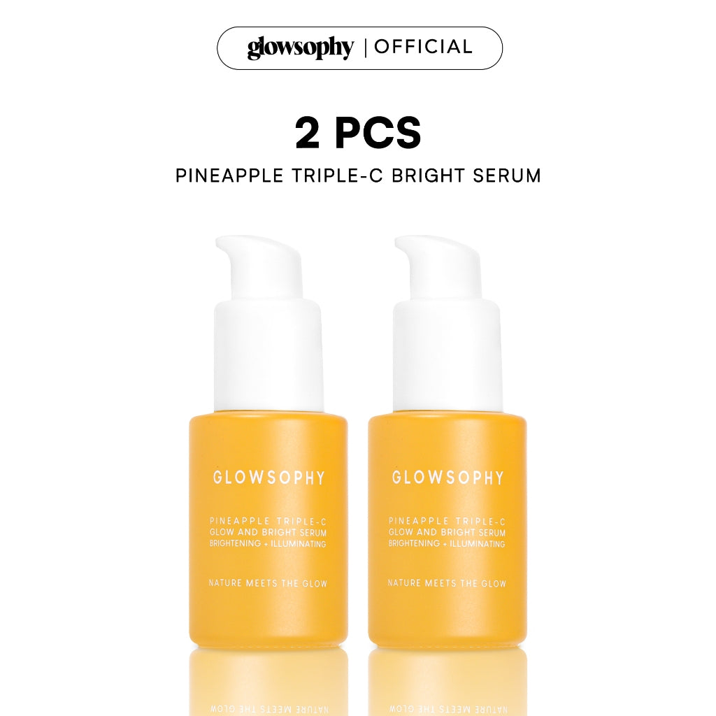 Glowsophy Pineapple Triple-C Glow 30ml Brightening Serum with Hyaluronic Acid Mencerahkan Warna Kulit Wajah Menjaga Kelembapan Wajah Meratakan Warna Kulit Menjaga Skin Barrier Whitening Brightening dengan Niacinamide Vitamin C Serum Eksfoliasi Wajah