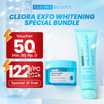 [ ] Cleora Whitening Special Bundle Glow Smooth Moisturizer + 3 Minutes Exfoliasi Gel Skincare Pelembab Wajah Kering Brightening Mosturizer Exfoliasi Peeling Serum Muka Kusam Mencerahkan Mengangkat Sel Kulit Mati Scincare Eksfoliasi Wanita Pria