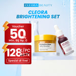 [ ] Cleora Glowing Special Set Bundle Hemat - Exclusive Glow Jelly Booster Vitamin C + Red Saviour Eksfoliasi Peeling Solution Serum Exfoliasi Wajah Moisturizer Paket Scincare Mencerahkan Acne Mosturizer Skincare 1 Set Lengkap Pria Dan Wanita