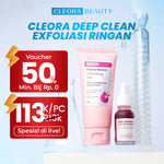 [ ] Cleora Whitening Bundle - Red Saviour Exfoliasi Peeling Solution Serum + Hydro Boost Cleansing Gel Face Wash Sabun Muka Pelambab Facial Wajah Skincare Pria Wanita Acne Brightening Mencerahkan Sel Kulit Mati Scincare Eksfoliasi Niacinamide