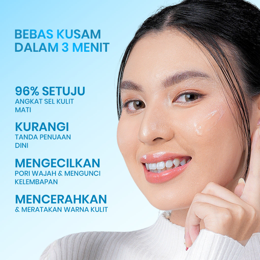 [  ] Cleora 3 Minutes Exfoliating Peeling Gel - Exfoliasi Wajah With AHA BHA PHA Untuk Wanita Pria Membantu Mengangkat Sel Kulit Mati Kotoran Skincare Face Scrub Niacinamide Eksfoliasi Muka Brightening Scincare Mencerahkan Komedo Acne Day Night