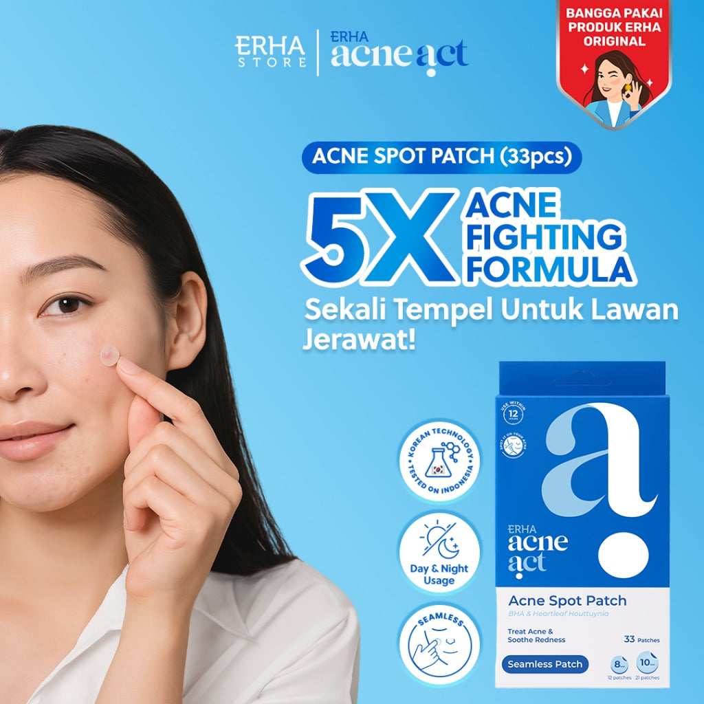 NEW LAUNCH ERHA Acneact Acne Patch Isi 33 Patches | Salicylic Acid | Niacinamide | Cica | Jerawat