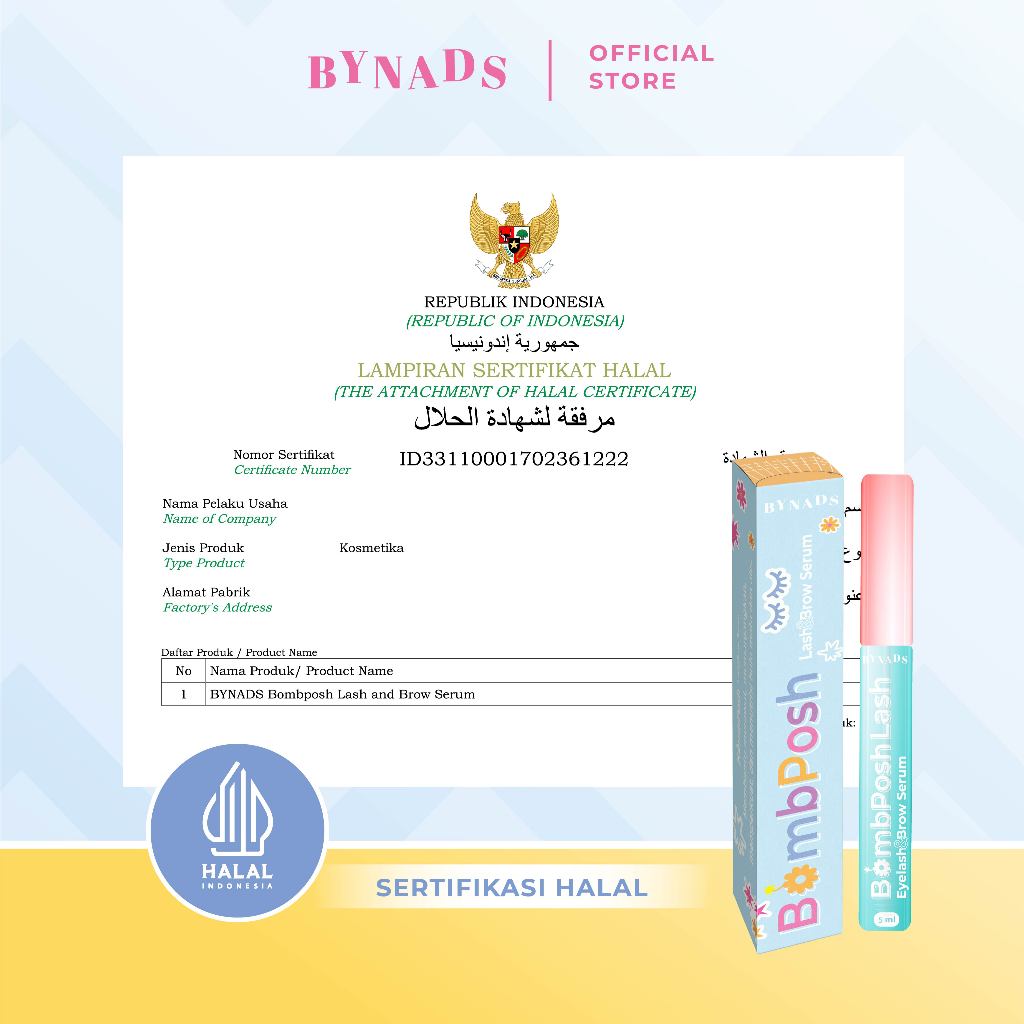 [2PCS] Bynads 2in1 Bombposh Lash and Brow Serum Bynads Eyelash Brow Serum Penumbuh Bulu Mata dan Alis By Bombposh Bynads