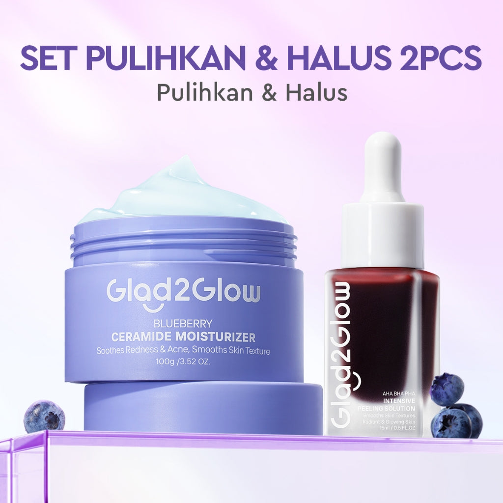 [Big Size]Glad2Glow Blueberry Moisturizer 100g 5% Ceramide Menjaga Skin Barrier Perawatan Wajah Mencerahkan wajah Menjaga kelembapan kulit Penyerapan cepat Pelembab wajah Esensi wajah Produk perawatan kulit Perawatan wajah g2glow official store