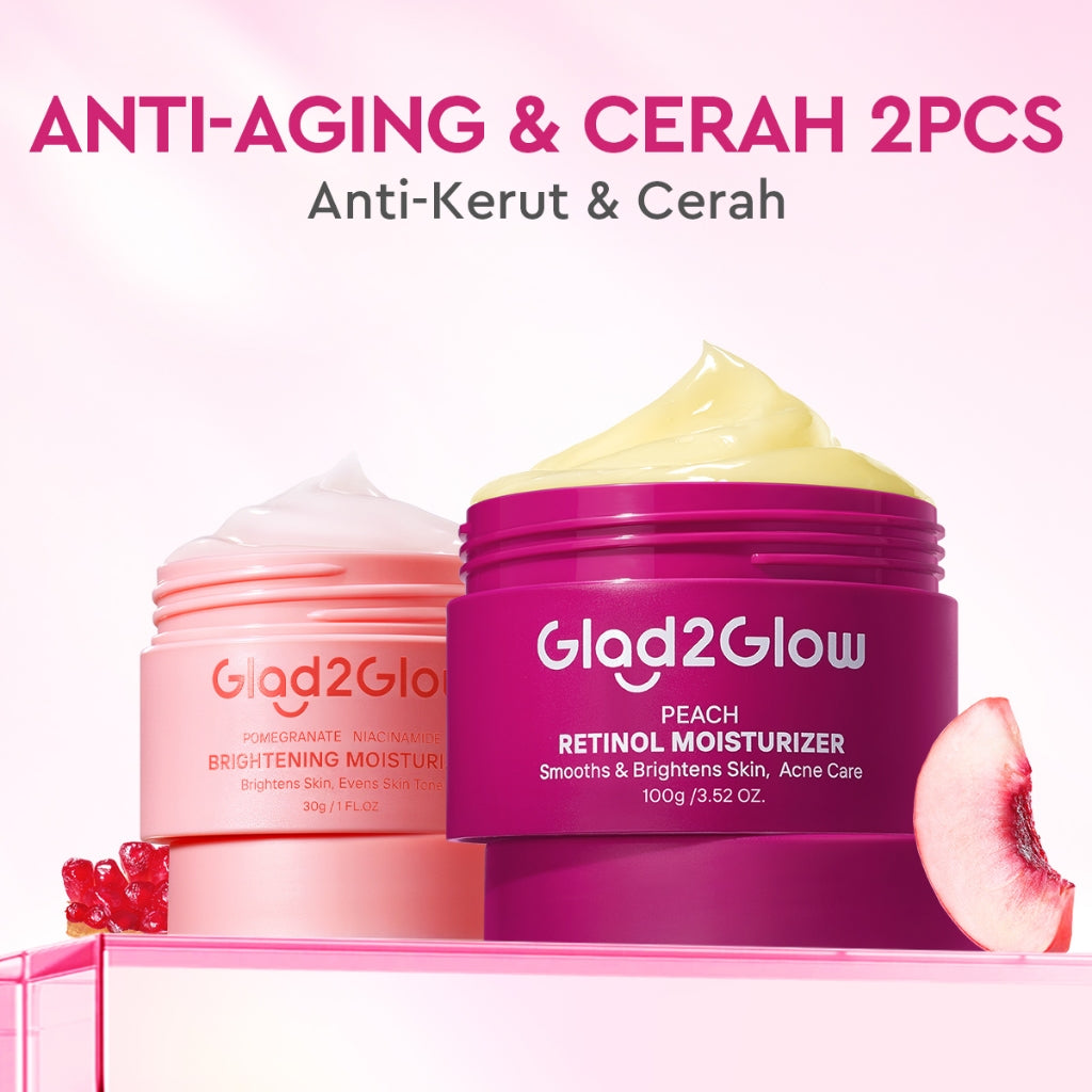 [Big Size]Glad2Glow Peach Retinol Moisturizer 100g Pelembab Anti Penuaan Penghalang Kulit Mencerahkan Flek Hitam Mengurangi kerutan mencerahkan warna kulit menghaluskan kulit mengecilkan pori-pori membesar dan melembabkan g2glow official store