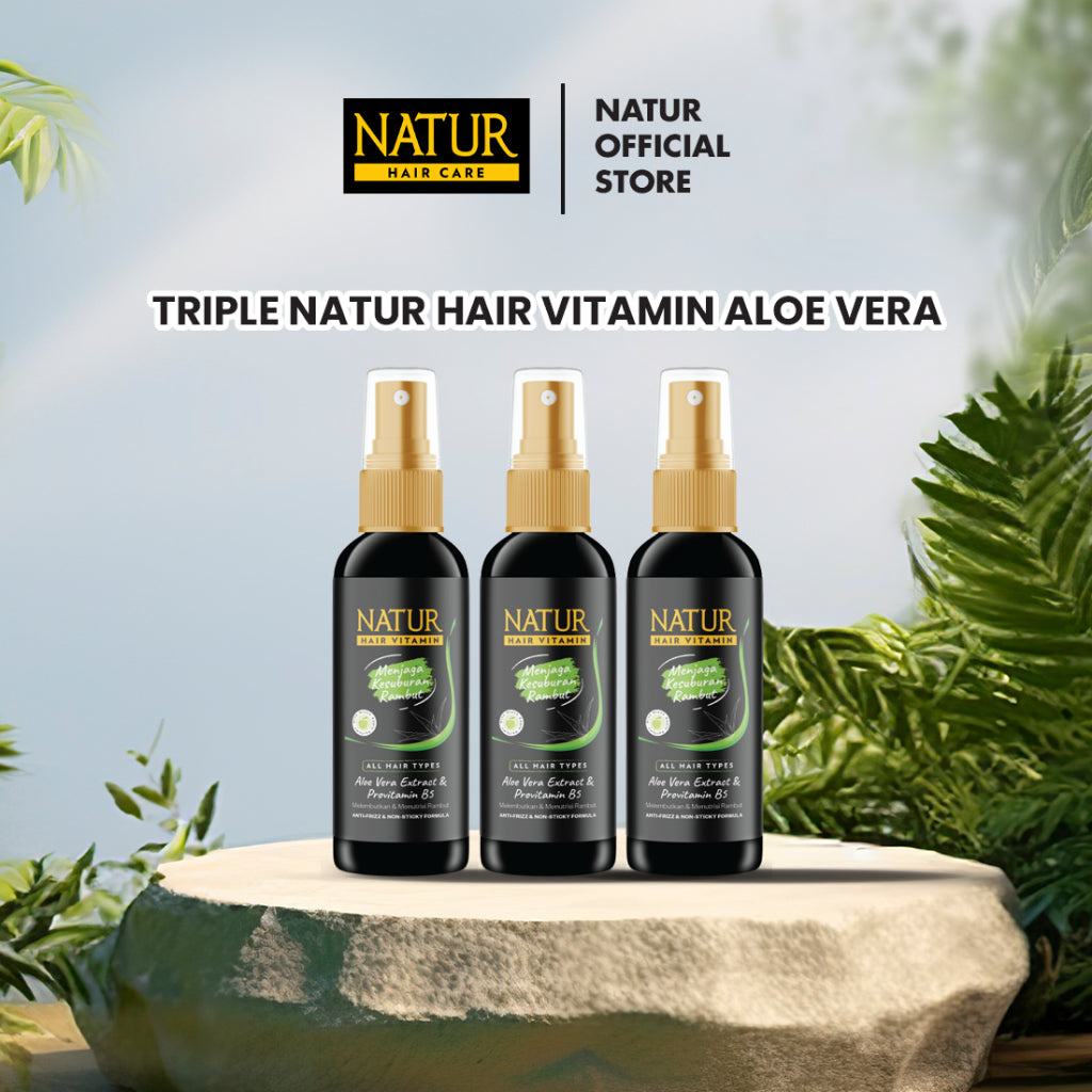 Triple Natur Hair Vitamin Aloevera 80 ml - Paket Vitamin Rambut Menebalkan 3pcs