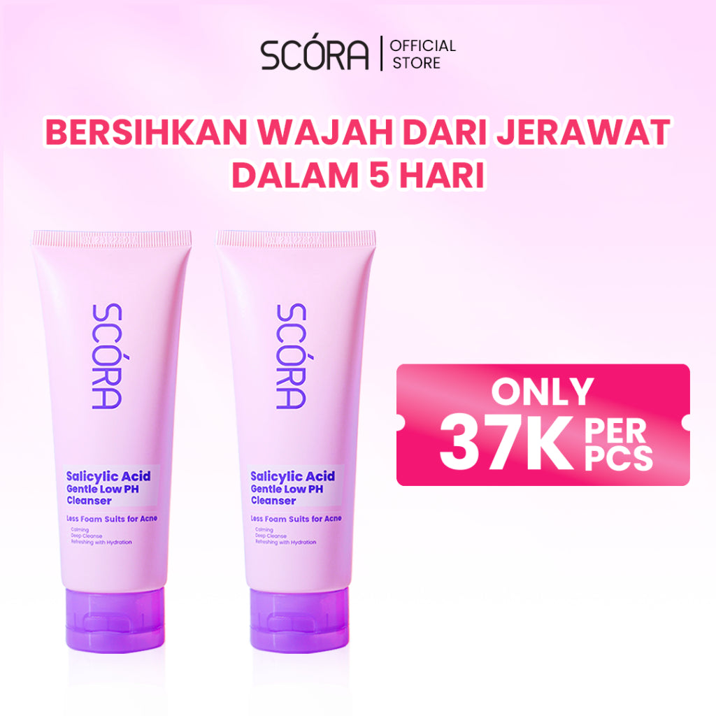 IRIT BEBAS JERAWAT-SCORA Salicylic Acid Gentle Low pH Cleanser Sabun Cuci Muka Oily Acne Prone Skin Friendly [TwinPack 2 Pcs]