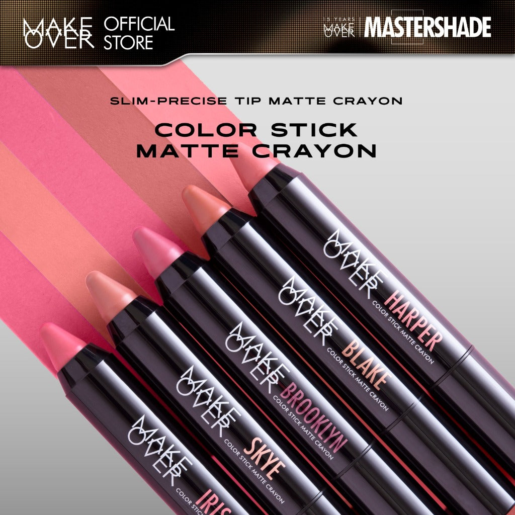 [SPECIAL MASTERSHADE] MAKE OVER Color Stick Matte Crayon 2.6 g - Lipstick Lipstik Bibir Matte untuk Base Ombre BEST SELLER Somethin Time Less w Maybe Euphoria