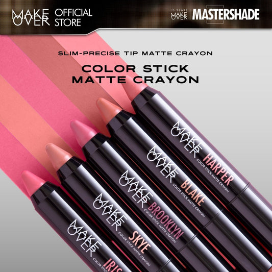 [SPECIAL MASTERSHADE] MAKE OVER Color Stick Matte Crayon 2.6 g - Lipstick Lipstik Bibir Matte untuk Base Ombre BEST SELLER Somethin Time Less w Maybe Euphoria