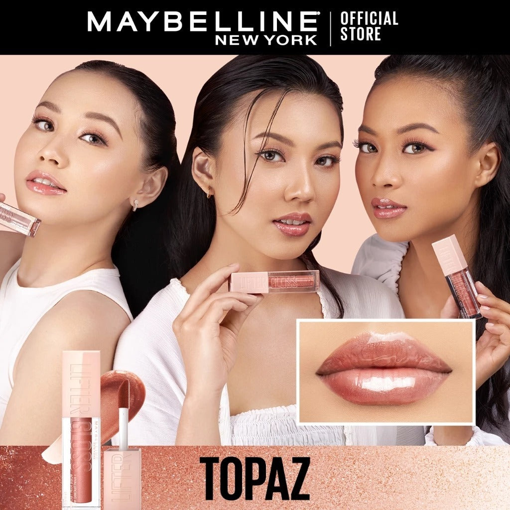 MAYBELLINE OFFICIAL Lifter Gloss Plump Make Up - 5.4ml Lip Gloss Hydrating Hyaluronic Acid