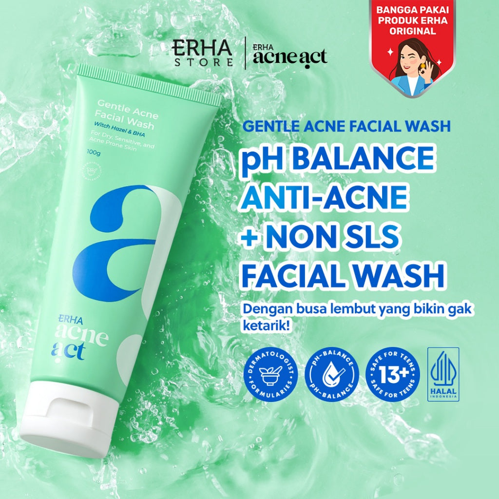 ERHA Acneact Bundle Cleanse + Protect  | Combo Sunscreen SPF 45 Niacinamide + Sabun Cuci Muka low ph